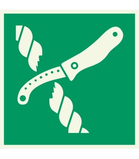 Lumineszierend Aufkleber "Messer für Rettungsfloß"