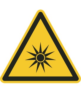 Schilder "Warnung vor optischer Strahlung"