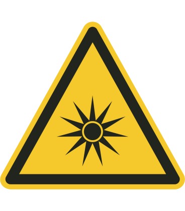 Schilder "Warnung vor optischer Strahlung"
