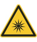 Schilder 'Warnung vor optischer Strahlung'