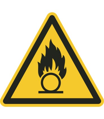 Schilder "Warnung vor brandfördernden Stoffen"
