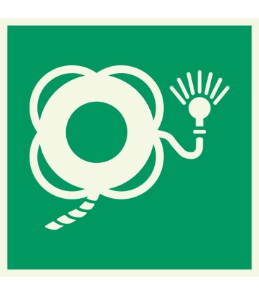 Lumineszierend Aufkleber "Rettungsring mit Leine und Lampe"