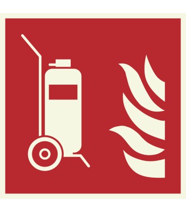 Lumineszierend Aufkleber "Fahrbarer Feuerlöscher"