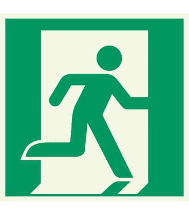 Lumineszierenden Schilder "Notausgang (rechts)"