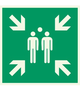 Lumineszierenden Schilder "Sammelstelle"
