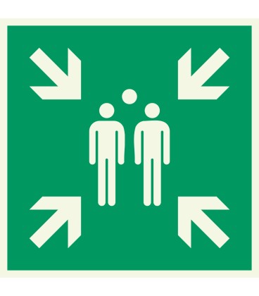 Lumineszierenden Schilder "Sammelstelle"