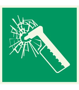 Lumineszierenden Schilder "Notfallhammer" 