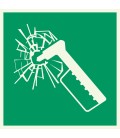 Lumineszierenden Schilder 'Notfallhammer' 
