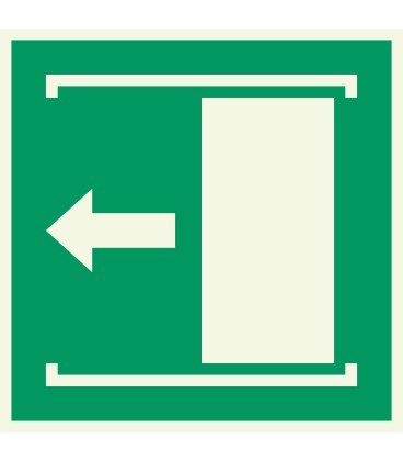 Lumineszierenden Schilder "Schiebetür öffnet nach links" 