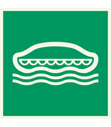 Lumineszierenden Schilder "Rettungsboot" 