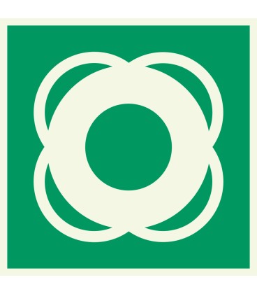 Lumineszierenden Schilder "Rettungsring" 