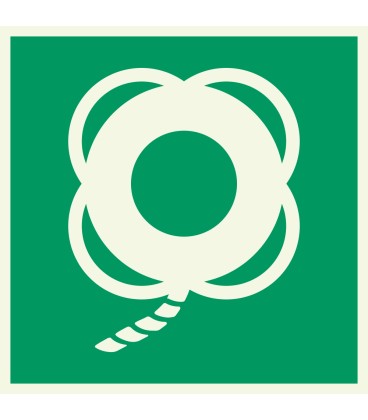 Lumineszierenden Schilder "Rettungsring mit Leine" 