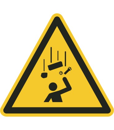 Schilder "Warnung vor herabfallenden Gegenständen"