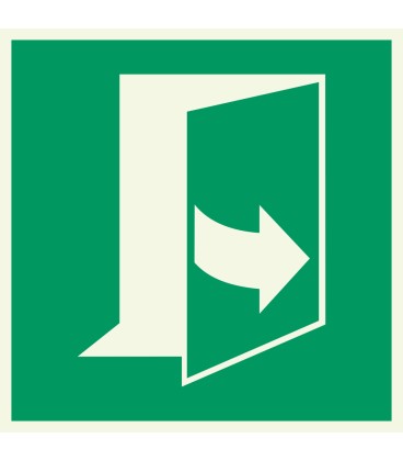 Lumineszierenden Schilder "Tür öffnet durch Ziehen auf der linken Seite" 