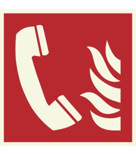 Lumineszierenden Schilder "Brandmeldetelefon"