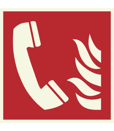 Lumineszierenden Schilder "Brandmeldetelefon"