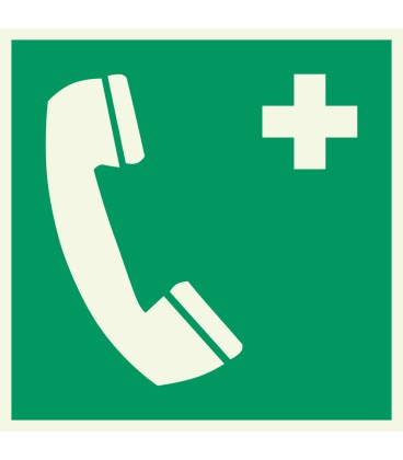 Lumineszierend Aufkleber "Notruftelefon"