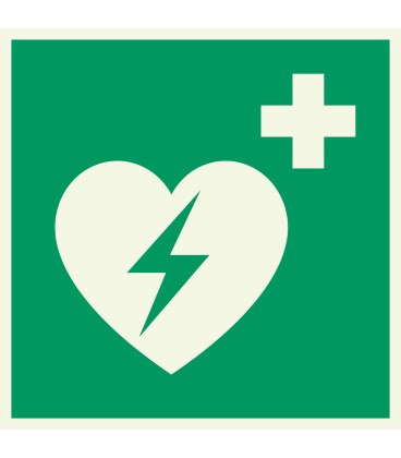 Lumineszierend Aufkleber "AED (Automatisierter Externer Defibrillator)"