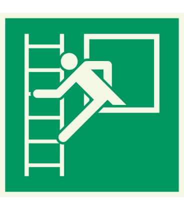 Lumineszierend Aufkleber "Notausstieg Fluchtleiter"