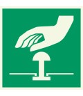 Lumineszierenden Schilder "Notaus-Schalter"