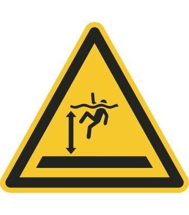 Aufkleber "Warnung vor tiefem Wasser"