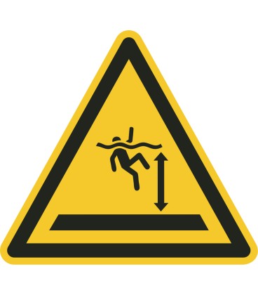 Aufkleber "Warnung vor tiefem Wasser"