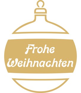 Weihnachtsdekorationsaufkleber Frohes Weihnachten (Golden Weihnachtskugeln)