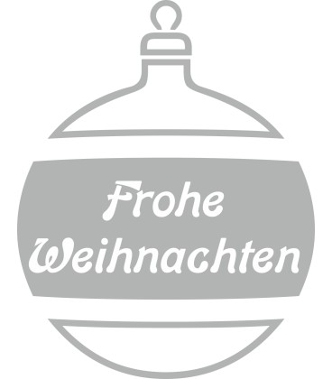 Weihnachtsdekorationsaufkleber Frohes Weihnachten (Silber Weihnachtskugeln)