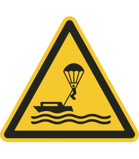 Aufkleber "Warnung vor Parasailing"