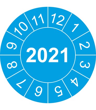 Prüfplaketten mit Jahreszahl (blau)