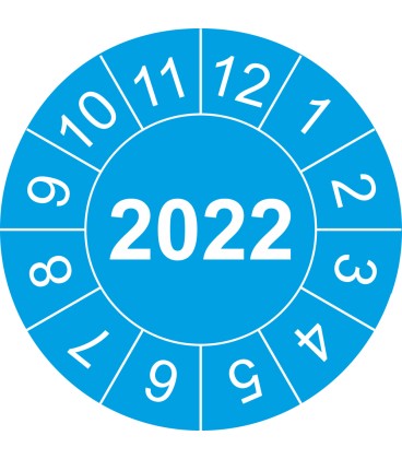 Prüfplaketten mit Jahreszahl (blau)
