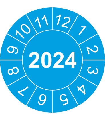 Prüfplaketten mit Jahreszahl (blau)