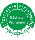 Prüfplaketten mit dem Text 'Nächster Prüftermin'