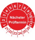 Prüfplaketten mit dem Text 'Nächster Prüftermin'