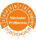 Prüfplaketten mit dem Text 'Nächster Prüftermin'