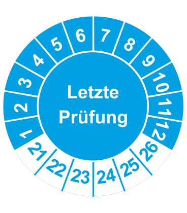 Prüfplaketten 'Letzte Prüfung'
