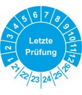 Prüfplaketten 'Letzte Prüfung'