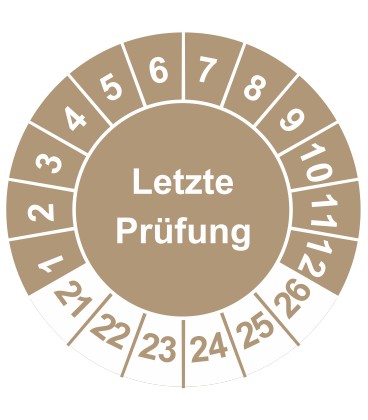 Prüfplaketten 'Letzte Prüfung'