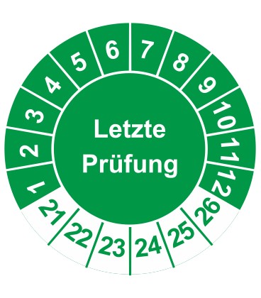 Prüfplaketten 'Letzte Prüfung'