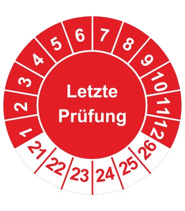 Prüfplaketten 'Letzte Prüfung'