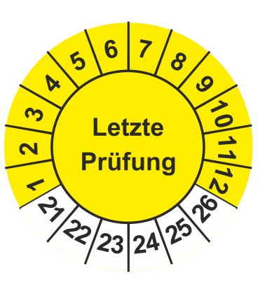 Prüfplaketten 'Letzte Prüfung'