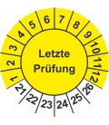 Prüfplaketten 'Letzte Prüfung'