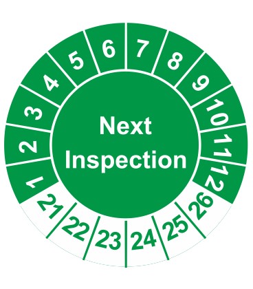 Prüfplaketten 'Next Inspection'
