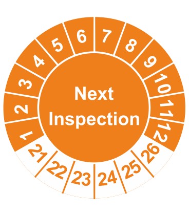 Prüfplaketten 'Next Inspection'