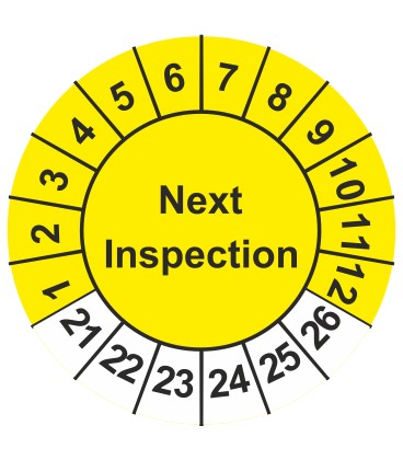 Prüfplaketten 'Next Inspection'