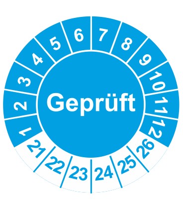 Prüfplaketten 'Geprüft'