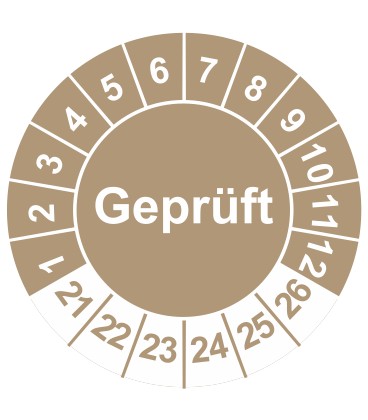 Prüfplaketten 'Geprüft'