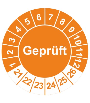 Prüfplaketten 'Geprüft'