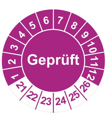 Prüfplaketten 'Geprüft'