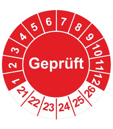 Prüfplaketten 'Geprüft'